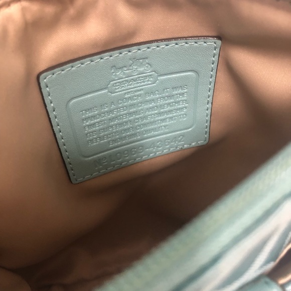Turquoise Coach crossbody - Picture 6 of 8